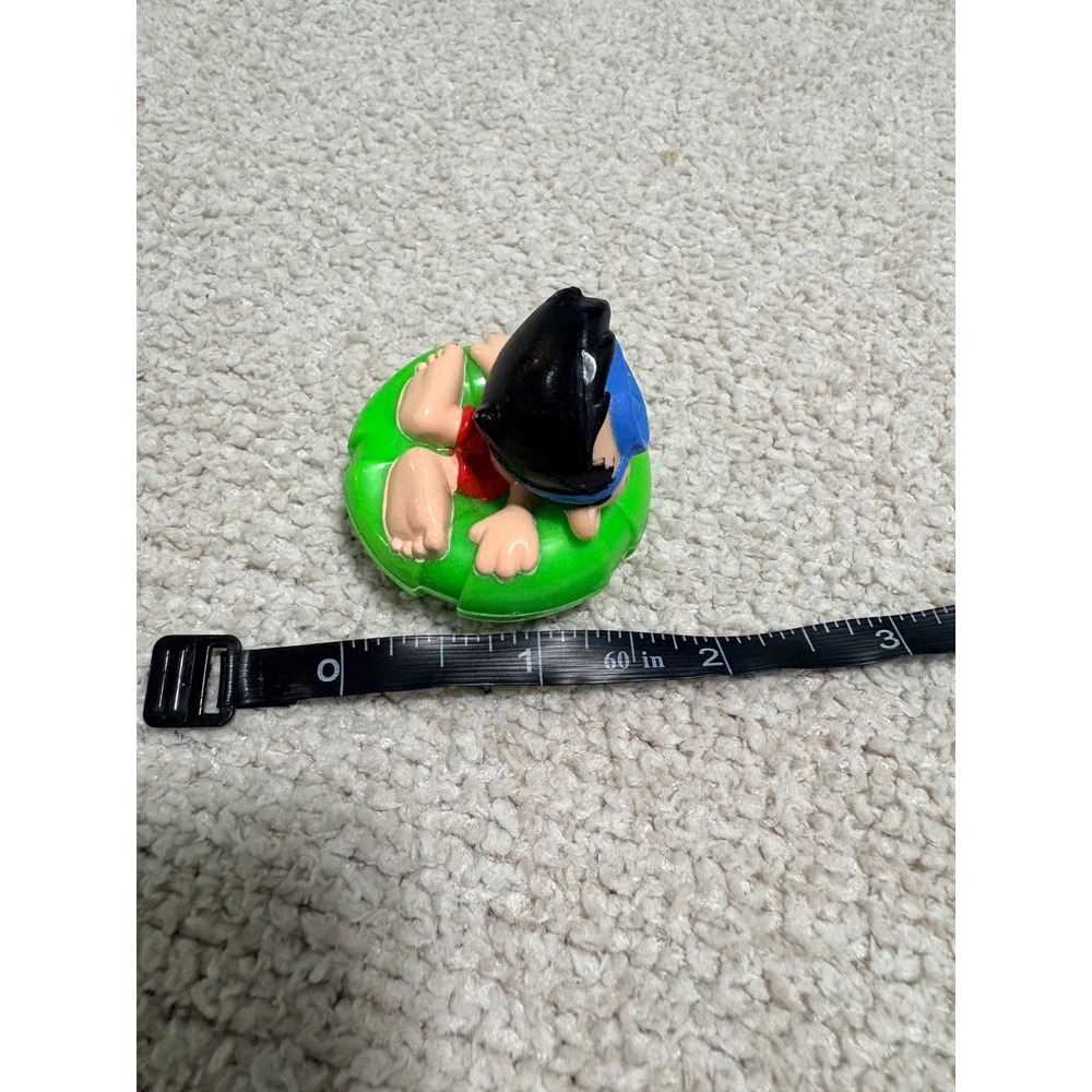 Vintage Style Wind Up Swimmer Toy Green Inner Tube Blue Diving Mask 2.25 Inch - Picture 5 of 6